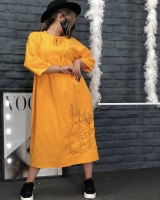 پیراهن لنین گلدوزی شده