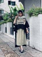 مانتو دو تیکه مزونی(سرافون و رویه خرجکاری شده)