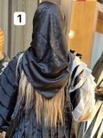 روسری مشکی نخ ساتن ژاکارد