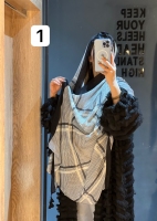 شال پلیسه منگوله دارطرح میکس
