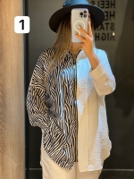 شومیز زیپی طرح میکس