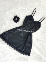 پیراهن مشکی با تور مژه