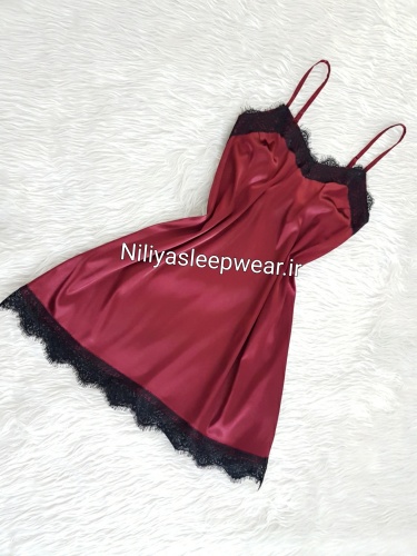 پیراهن ززشکی ساتن الیکس با تور مژه