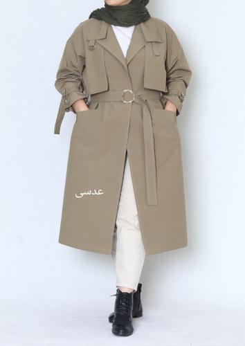 مانتو بارونی شنلدارکمربندار