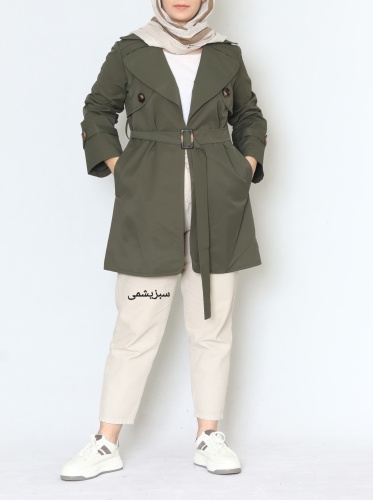 مانتو کوتاه بارونی کتان زارا