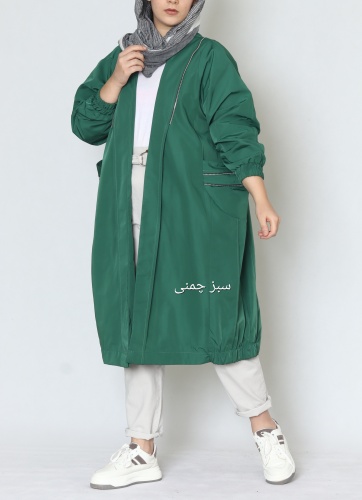 مانتو بارونی نیم زیپ آستردار