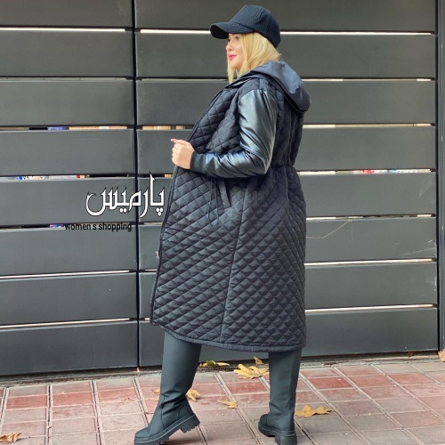کاپشن آمبردی آستین چرم