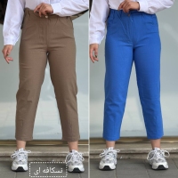 شلوار مام تک دکمه کتان پنبه