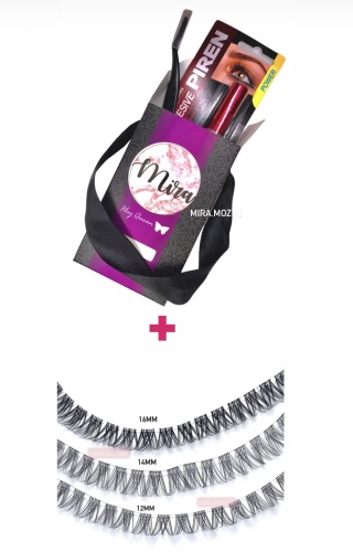 پک مژه ریسه ای آی فیش 2 + چسب + پنس
