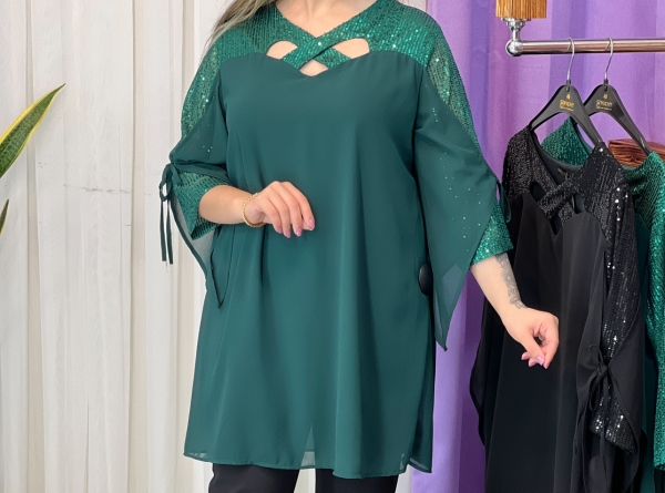 شومیز یقه ضربدری قواره دار