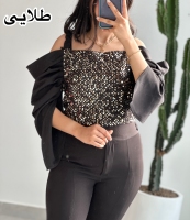 شومیز سوزنی پولکی نیم تنه