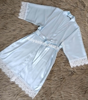 روبدوشامبر آبی با تور مژه