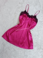 پیراهن سرخابی با تور مژه