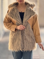 پالتو ترکیبی چرم و خز