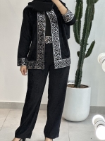 کت شلوار مخمل خرجکار پولکی