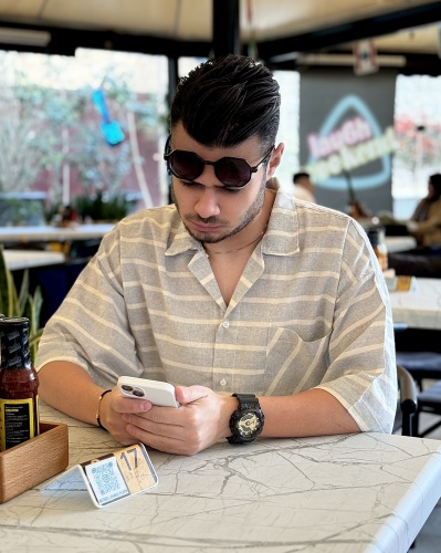 پیراهن لینن طوسی