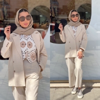 ست3تیکه 4دکمه چوبی