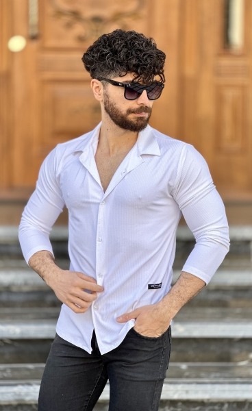 پیراهن میله ایی مراکشی سفید