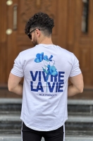 تیشرت اندامی طرح گل سفید