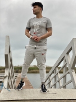 ست تیشرت و اسلش JUST DO IT طوسی روشن