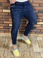 شلوار جین رنگارنگ دمپا زیپ سرمه ای