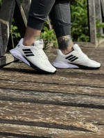 کتونی اسپرت حراجی 3خط Adidas سفید مشکی