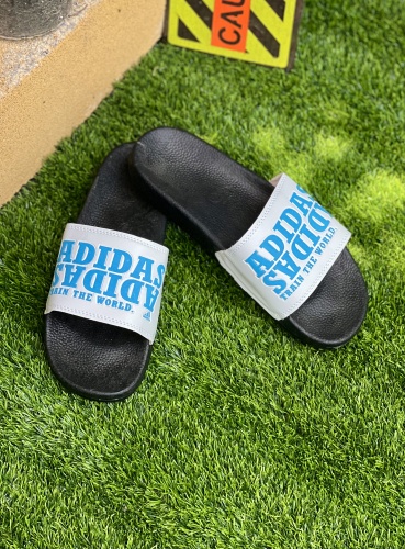 دمپایی ADIDAS جدید سفید آبی مشکی