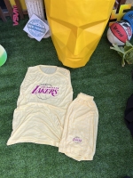 ست تاپ و شلوارک LAKERS زرد