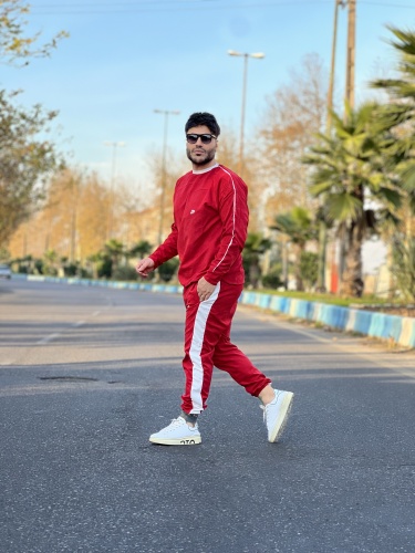 ست تیشرت آستین بلند و اسلش میکرو NIKE قرمز