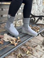 کتونی ساقدار دخترانه OFF WHITE طوسی