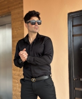 پیراهن آستین بلند ساده سایز بزرگ مشکی