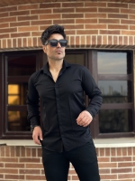 پیراهن آستین بلند ساده سایز بزرگ مشکی
