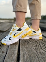 کتونی سایزمیانه JUST DOIT سفید زرد