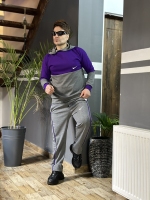 ست هودی و اسلش دو تیکه NIKE طوسی بنفش