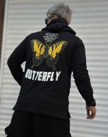 هودی BUTTERFLY طرح پروانه مشکی زرد