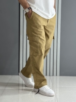 شلوار کارگو کتان نیل نسکافه ای