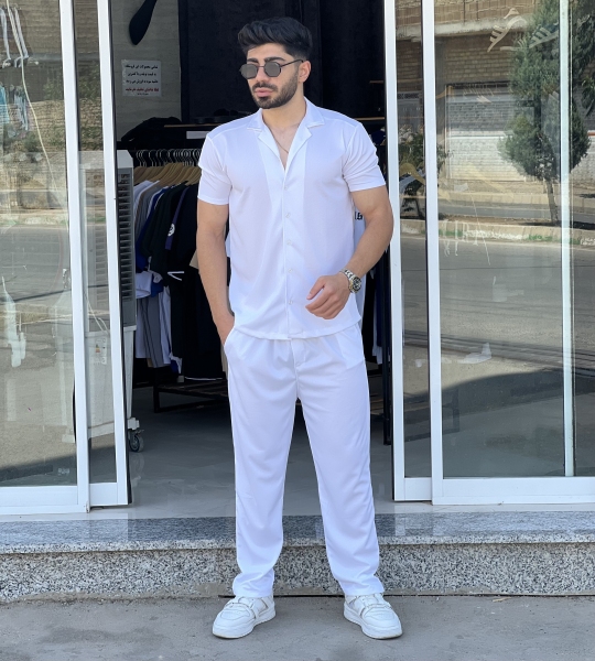 ست پیراهن شلوار مراکش سفید