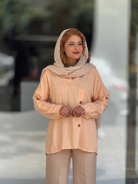 مانتو جلو بسته بغل3دکمه