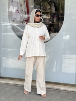 مانتو شومیزی سفید چاپی