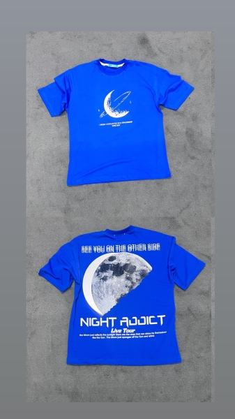 تیشرت طرح ماه شب رنگی