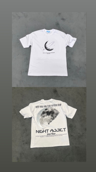 تیشرت طرح ماه شب رنگی