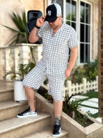 ست پیراهن شلوارک POLO سفید مشکی
