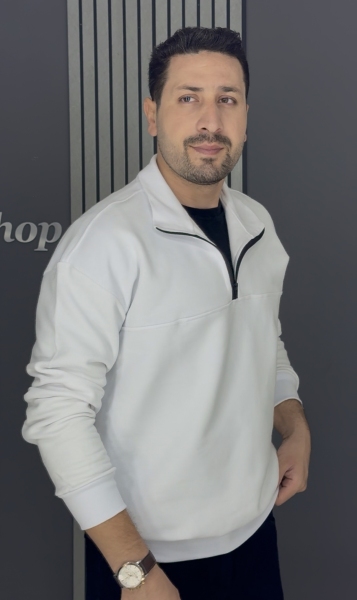 دورس نیم زیپ داخل کرک پنبه سفید