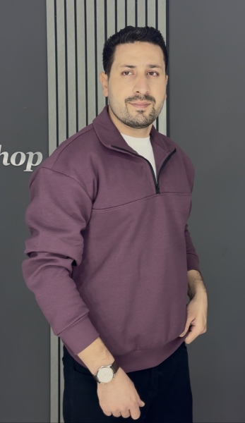 دورس نیم زیپ داخل کرک پنبه بنفش