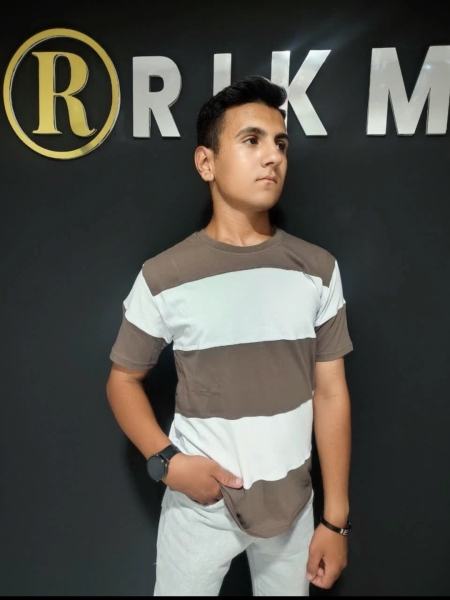 تیشرت رینگری رنگ نسکافه ای مردانه