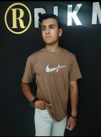 تیشرت نخ پنبه رنگ نسکافه ای