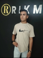 تیشرت نخ پنبه رنگ کرمی مردانه