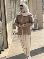 ست مانتو شلوار نواردار الشن
