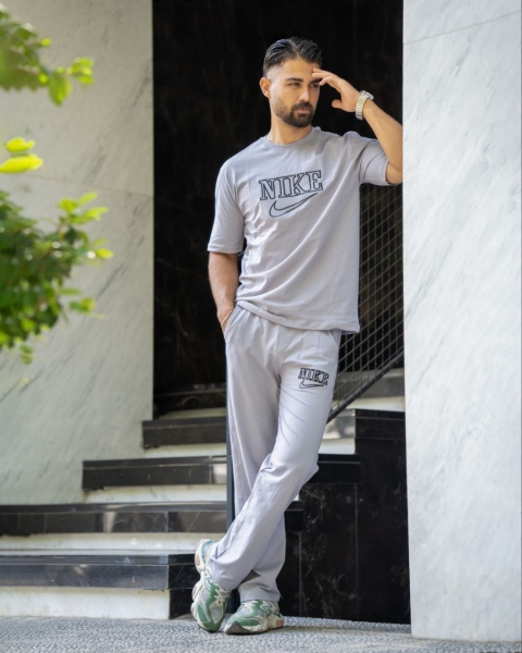 ست تی شرت و اسلش نخ پنبه