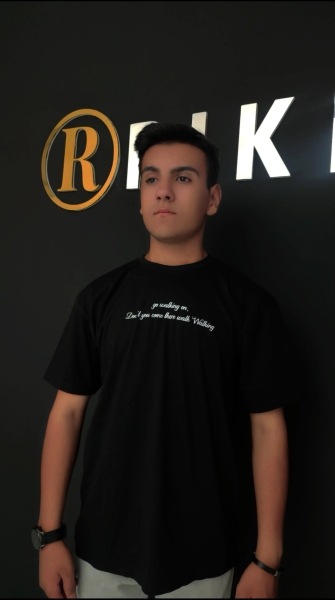 تیشرت مشکی پیش و پشت چاپ مردانه